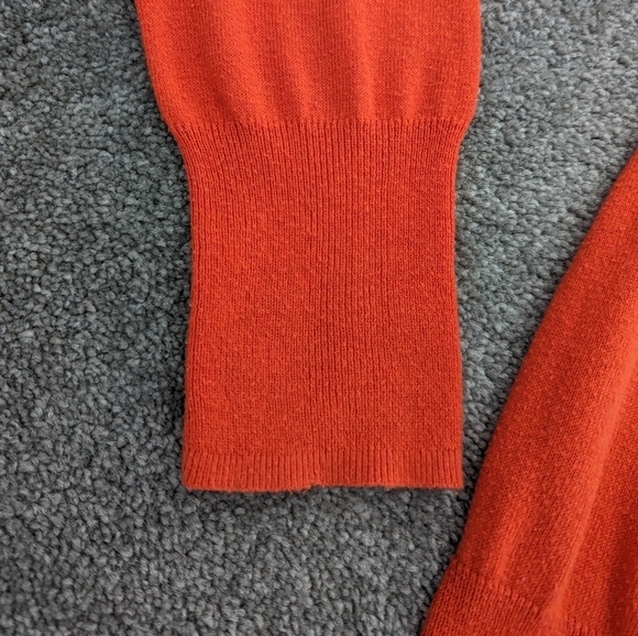 JACOB ruffled neck orange sweater women's size Small - Picture 3 of 8